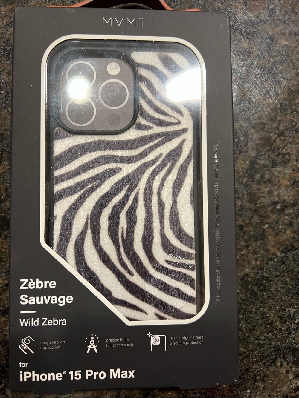MVMT Wild Zebra iPhone 15 Pro Max Case - Black & White Zebra Print